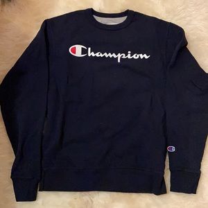 Navy/black Champion Crewneck